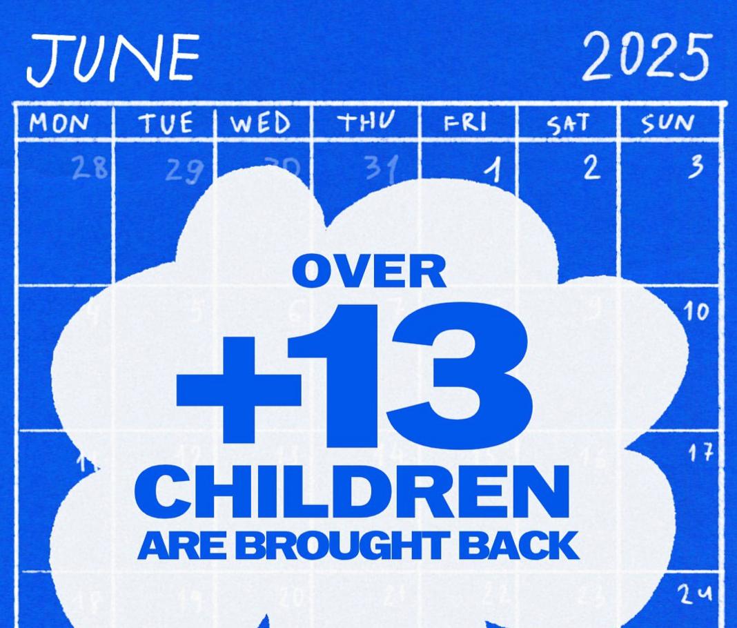 More than 13 Ukrainian children were rescued from Russia and the temporarily occupied territories in June.