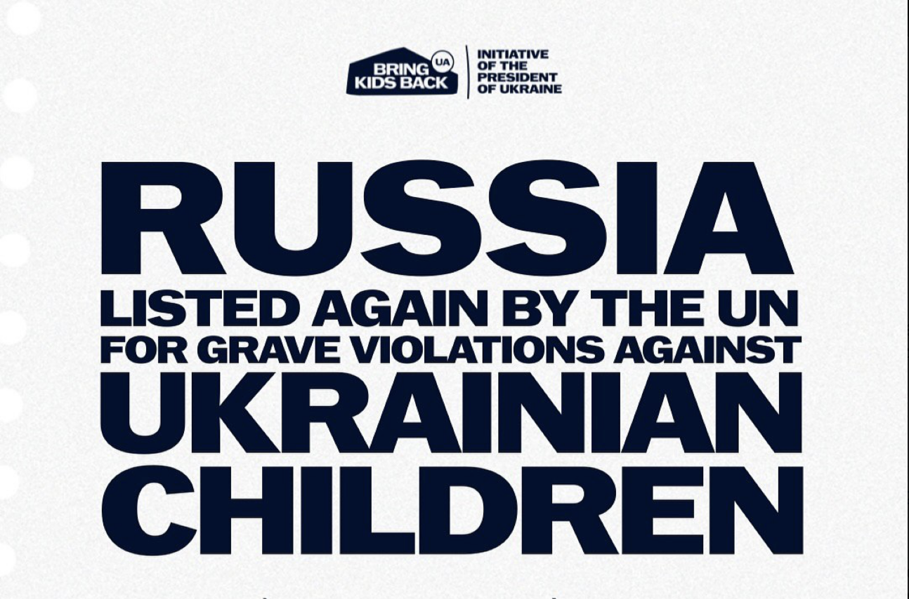 The Russian Federation has been listed in the UN Secretary-General’s annual report on Children and Armed Conflict